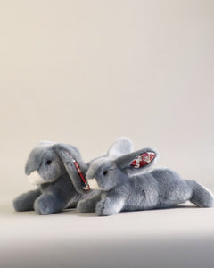 Lapin en Peluche Martin  Bleu Gris Liberty