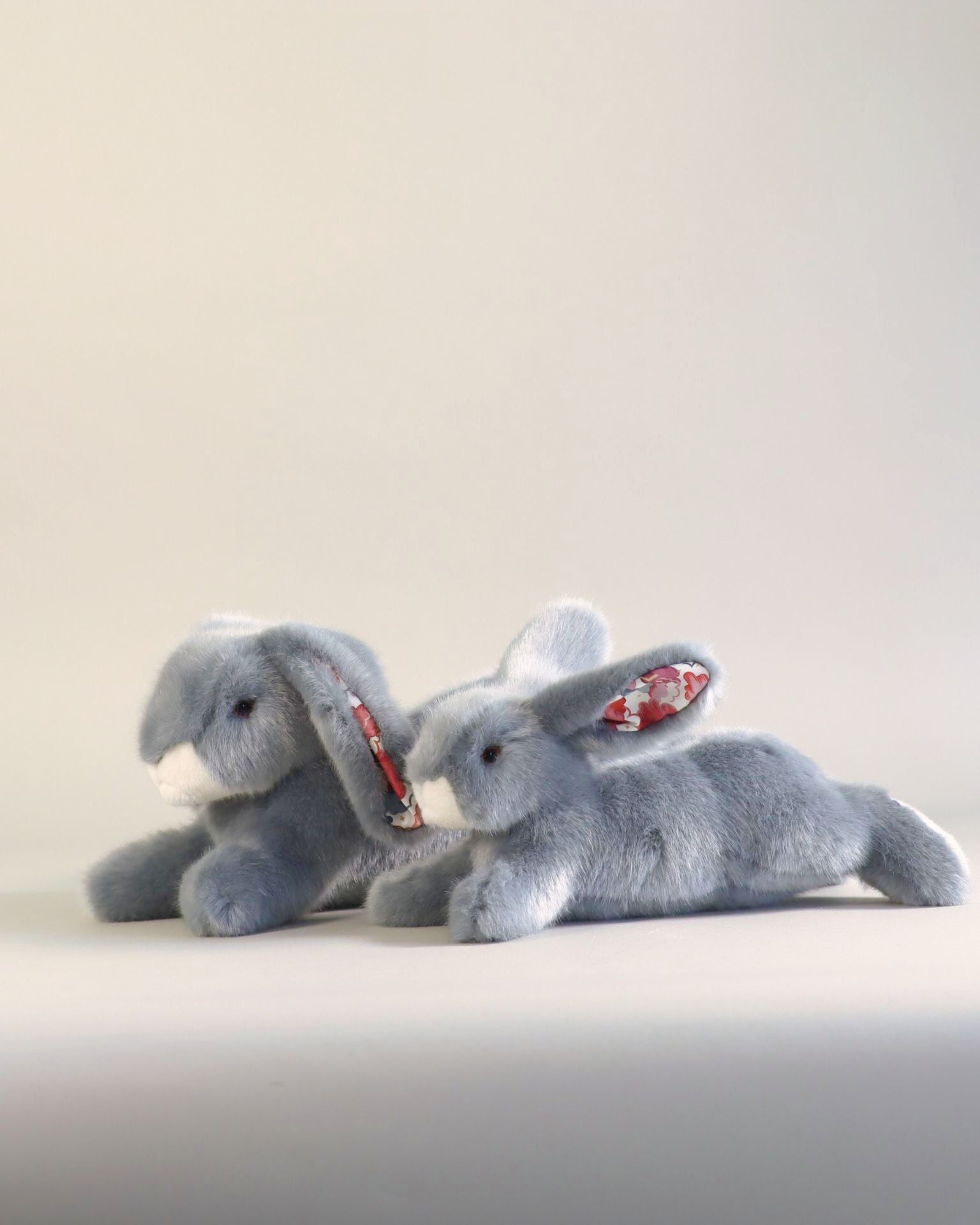 Lapin en Peluche Martin  Bleu Gris Liberty